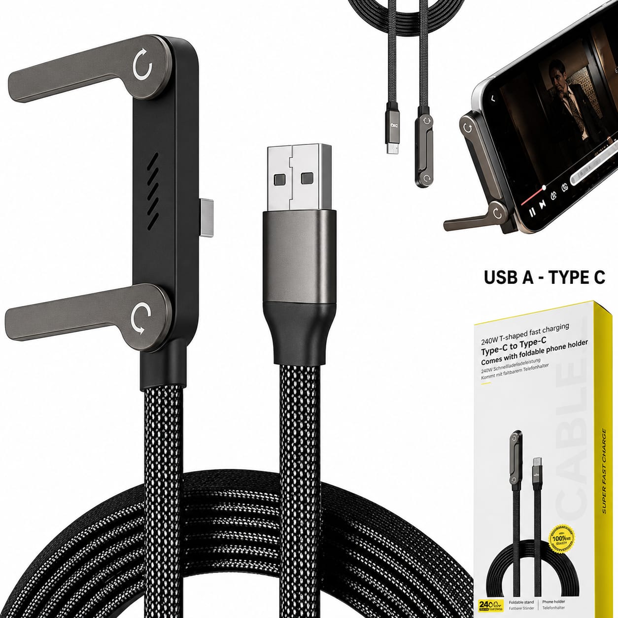 Foldable Ultra Power Fast Charging Cable