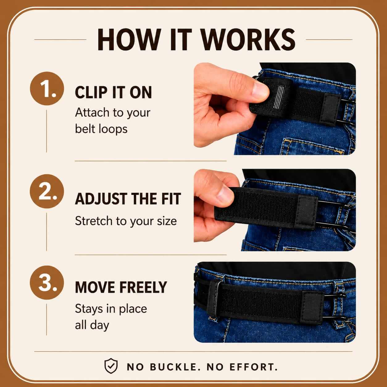 Buckle-Free Elastic Belt (Pack of 2 ₹799)